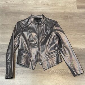 White House Black Market Shimmering Silver Jacket